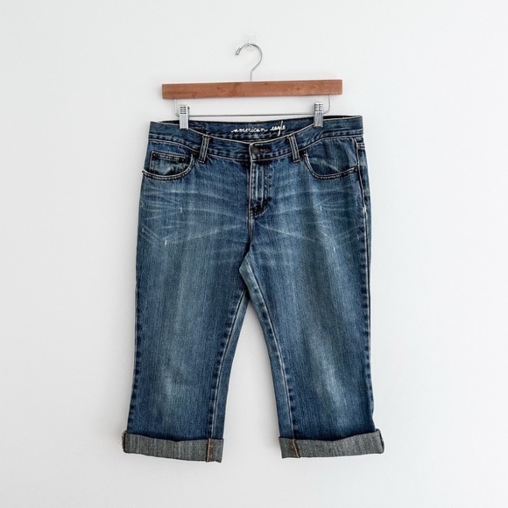 Vintage Y2K American Eagle Mid Rise Cropped Jeans Size 8